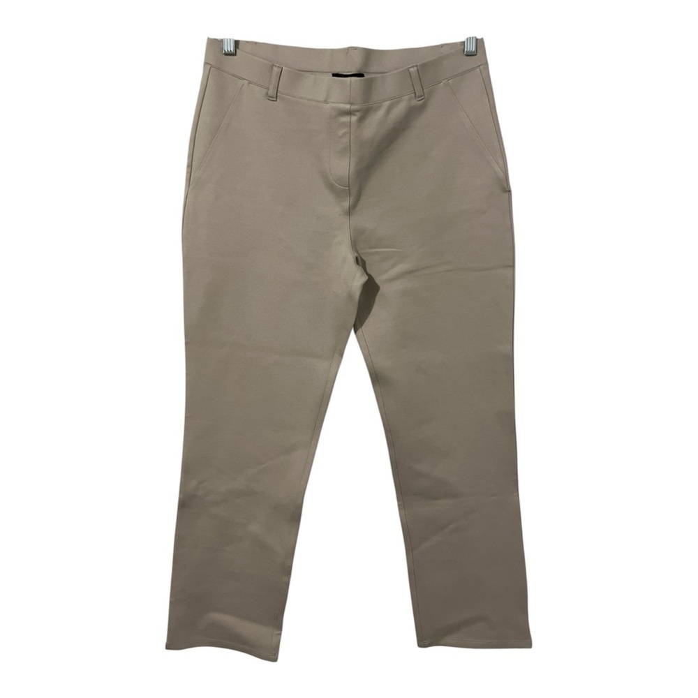 Quince Pants Women’s Large Petite LP Beige Ecru Ultra-Stretch Ponte Straight Leg